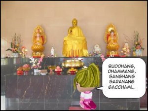 Buddhang Dhammang Sanghang Saranang Gacchami...